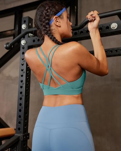 Image of RUNNING GIRL Sports Bras for Women,Strappy Crisscross Back Padded Low Impact Running Sports Bra with Removable Cups