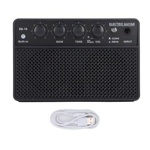Sunicon Mini Guiatr Amp, 10W Portable and Rechargeable Electric Guitar Practice Amplifier for Daily Practice