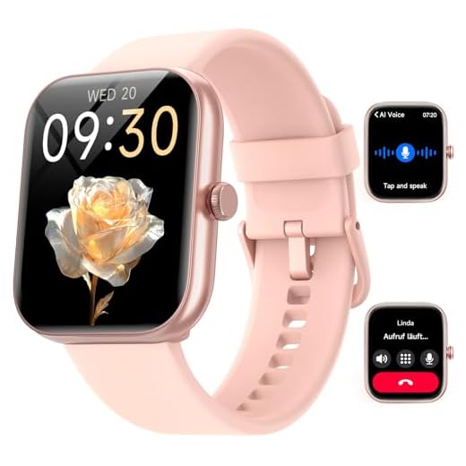 Montre Connectée Femme pour Samsung,iPhone,Android,1.91" Montre Connectée Femme avec Appel Bluetooth,Voix de l'IA,Alexa intégrée,Smartwatch Moniteur de SpO2,Sommeil,Podometre,Calories,IP68-Rose
