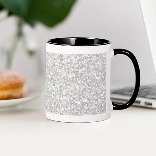 Taza de cerámica 11 oz color blanco y negro miniatura 4