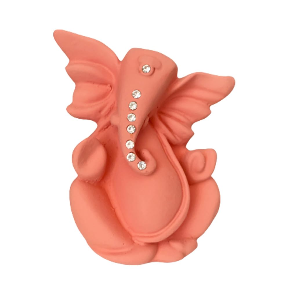 Satre Online And Marketing Brown Multicolor Mini Ganesha Idol For Home And Car Decor - (Size 2.8 In Height) (Brown)