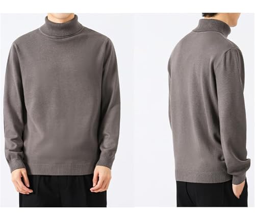 Men's Loose Solid Color Turtleneck Sweater, Men's Slim Turtleneck Sweater, Casual Knitted Long-Sleeved Pullover Sweater2