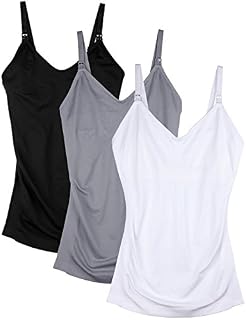 Daisity Womens Maternity Nursing Tank Cami for Breastfeeding with Adjustable Straps Pack of