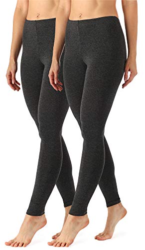 Merry Style Lote de 2 Leggins Largos Mallas Deportivas Mujer MS10-143 (Oscuro Mélange/Oscuro Mélange, XS)