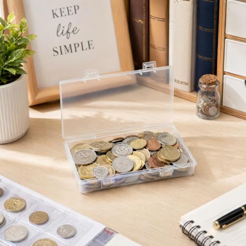 Image of 8-Pack Clear Plastic Boxes with Lids for Sewing Notions