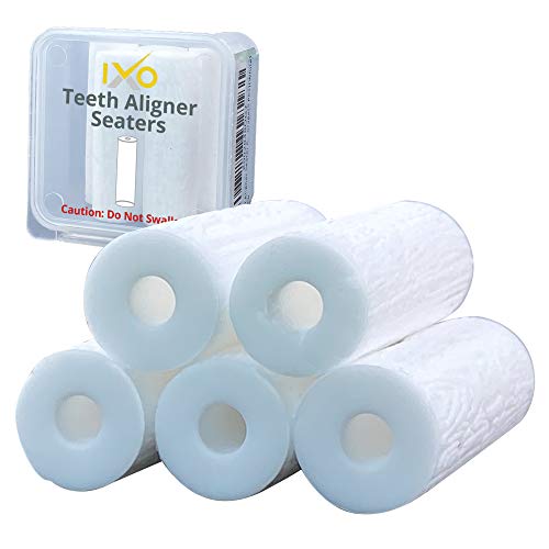 IXO Aligner Seater Chewies for Invisalign Aligners, Unscented, Free Carry Case for Travel and Storage (5 PCs) (White)