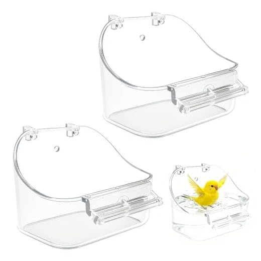 VGECEE Hängende Vogel Badewanne Vogelkäfig 2 Stück Vogelbadewanne Vogelwanne für Käfig Vogel Badehaus Wellensittich Vogeltränke Hängend für Sittiche, Haustiere, Bräute, Kanarienvögel, Papageien