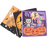 OUNONA ハロウィンプリント紙ナプキン 60枚 食品グレード素材使用 パーティー用使い捨てティッシュ ハロウィン飾り付け向け幽霊 パンプキ