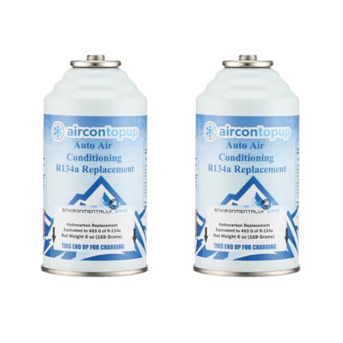 AirconTopup DIY Regas Car Aircon R134a Compatible Refrigerant x2 equivalent to 906g of R134a
