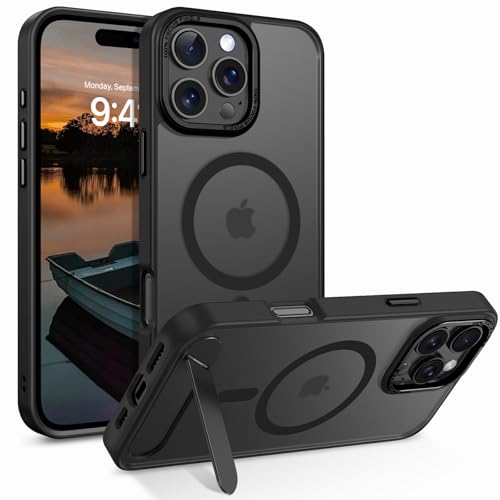 Image of GUAGUA for iPhone 17 Pro Max Case Compatible with MagSafe iPhone 17 Pro Max Magnetic Case Translucent Matte Skin Feeling Shockproof Protective Anti-Scratch Case for Phone 17 Pro Max 6.9 inch, Black