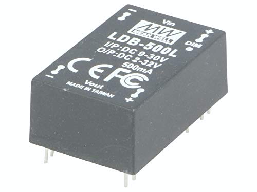 LDB-500L | Mean Well LDB Buck-Boost 500mA CC DC Pinned LED Driver