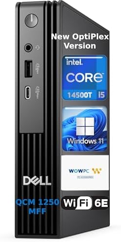 Dell Pro Micro QCM1250 Mini Desktop Computer, New OptiPlex Version AI PC for Business&Home, Intel Core i5-14500T, 16GB DDR5, 256GB PCIeSSD, Dual 4K Display Support, USB-C, Win11, WOWPC Recovery Bundle Dell Pro Micro QCM1250 Mini Desktop Computer, New OptiPlex Version AI PC for Business&Home, Intel Core i5-14500T, 16GB DDR5, 256GB PCIeSSD, Dual 4K Display Support, USB-C, Win11, WOWPC Recovery Bundle