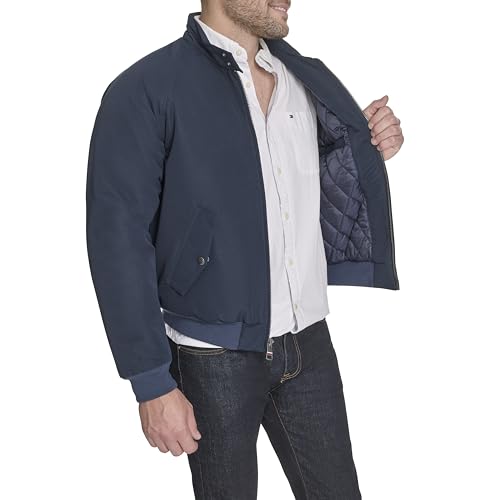 Tommy Hilfiger Herren Highland Cloth Modern Bomber, Marineblau, XXL – Ansicht 6