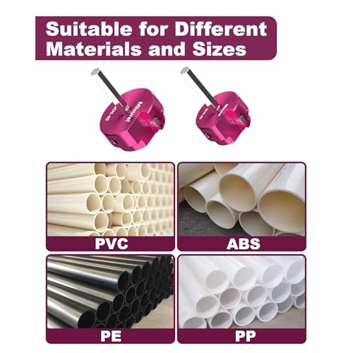 Image of PVC Pipe Reamer Kit Includes 1-1 /2, 2 Inch PVC Fitting Saver, Plastic Pipe Fitting Reamer Socket Saver Plumbing Tool
