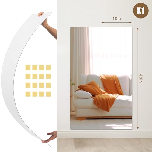 Vercraft Home Gym Mirror 40'' x 10'' Acrylic Full Length Mirror Frameless Full Body Wall Mounted Safety Unbreakable Stick on for Home Workout, Playroom, Bedroom, Gym, Bedroom by Vercraft - Image 2