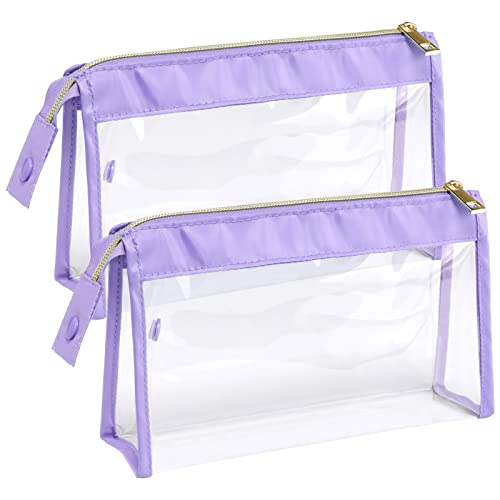 Image of PACKISM Clear Makeup Bags, Perfect Size TSA Approved Toiletry Bag for Travel, Durable Clear Pouches with Zipper for Home Storage Organizing, Bathroom, Vacation, Travel Essentials (2 Pack)