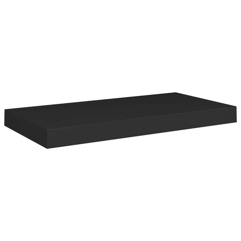 Estantería flotante negra 50 x 23 x 3,8 cm, moderna estantería de pared de MDF, soporte invisible, para libros, decoración y coleccionables, diseño robusto