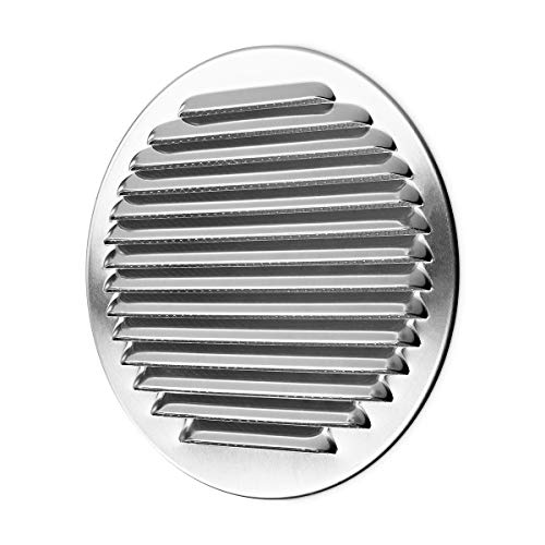 calimaero WSGR 125 mm Rund Wetterschutzgitter Lüftungsgitter Lamellengitter aus Aluminium