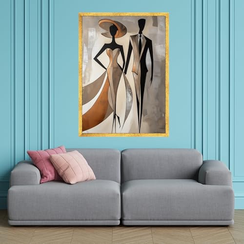 Affiche silhouette de couple pour décoration murale de chambre à coucher moderne - 2