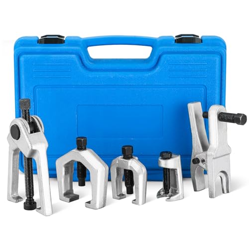 NYXOVA 5pcs Ball Joint Separator Pitman Arm Puller Tie Rod End Tool Set for Front End Service Splitter Removal Kit (Blue)