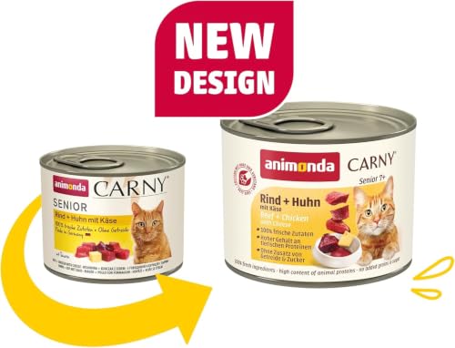 animonda Carny Senior Katzen Nassfutter Rind + Huhn + Käse (6 x 200g)