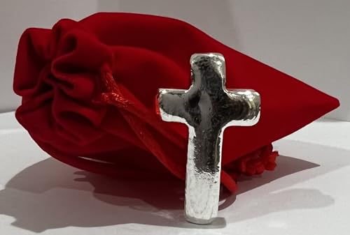 1 oz Silver poured cross Jesus Christ Easter in pouch3