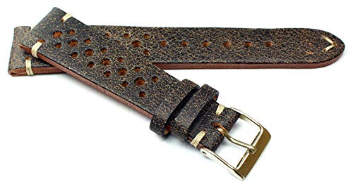 Bracelet cuir montre Fluco Rallye 20mm vintage de fabrication allemande