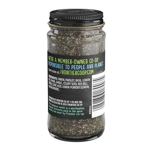 Image of Frontier Co-op All-Purpose Seasoning, Onion, Parsley, Basil, Lemon Peel, Thyme, Garlic and other Aromatic Spices, Salt Free, Kosher | 1.2 Ounce (Pack of 1)
