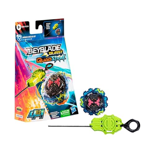 Beyblade Burst QuadStrike, Starter Pack mit Ambush Bazilisk B8 Wettkampfkreisel Typ Angriff/Balance und Launcher