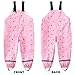 Fewlby Kids Waterproof Rain Bib Pants, Girls Rain Pants Kids Overalls Rain Trousers Lightweight Mud Pants Rainwear for Toddlers