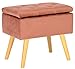 CLP Otomana Nórdica Chloe En Tela o En Terciopelo I Taburete Reposapiés De Almacenaje, Color:Fucsia, Material de Base:Terciopelo