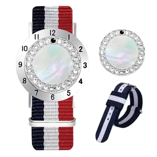 E TRUEE Golf Ball Marker with Golf Stroke Counter Bracelet, Pearl Crystal Ball Marker, Golf Accessories, Golf Gifts, Golf Counters for Women