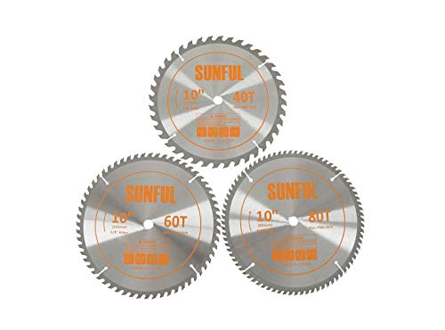 🔥 Hot Deals 3-Pack10 Inch 40Tooth 60Tooth 80Tooth with 5/8 Inch Arbor Circular Saw Blade for Cutting Wood (10) Exclusive Discount 90% Price 3-Pack10 Inch 40Tooth 60Tooth 80Tooth with 5/8 Inch Arbor Circular Saw Blade for Cutting Wood (10)