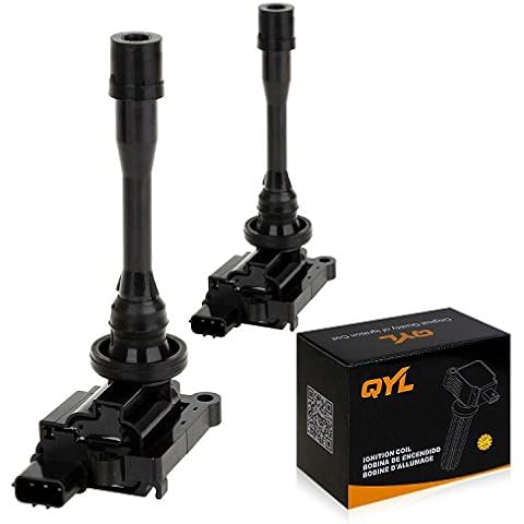 QYL Pack of 2 Ignition Coil Packs Compatible With Dodge Mitsubishi Chrysler Lancer Sebring Stratus Eclipse Galant Replacement for UF295 C1257 UF141 Cover