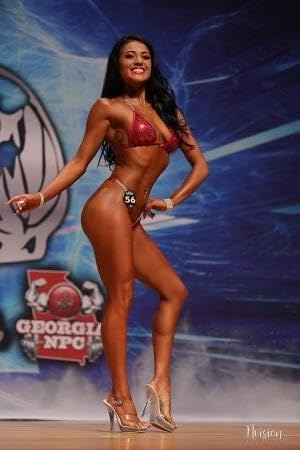 CS544 Custom Bikini Competition Suit NPC Burgundy Red Encrusted W Stones (Medium Hips 34.5"-36", C/D)
