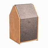 木製と不錆鋼製のデスクトップゴミ箱