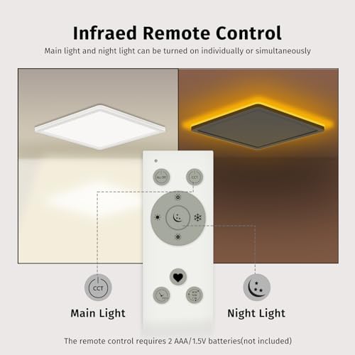 Bowfar LED Deckenleuchte, 24W Deckenlampe mit 1800K Nachtlicht Amber 30cm – Ansicht 6