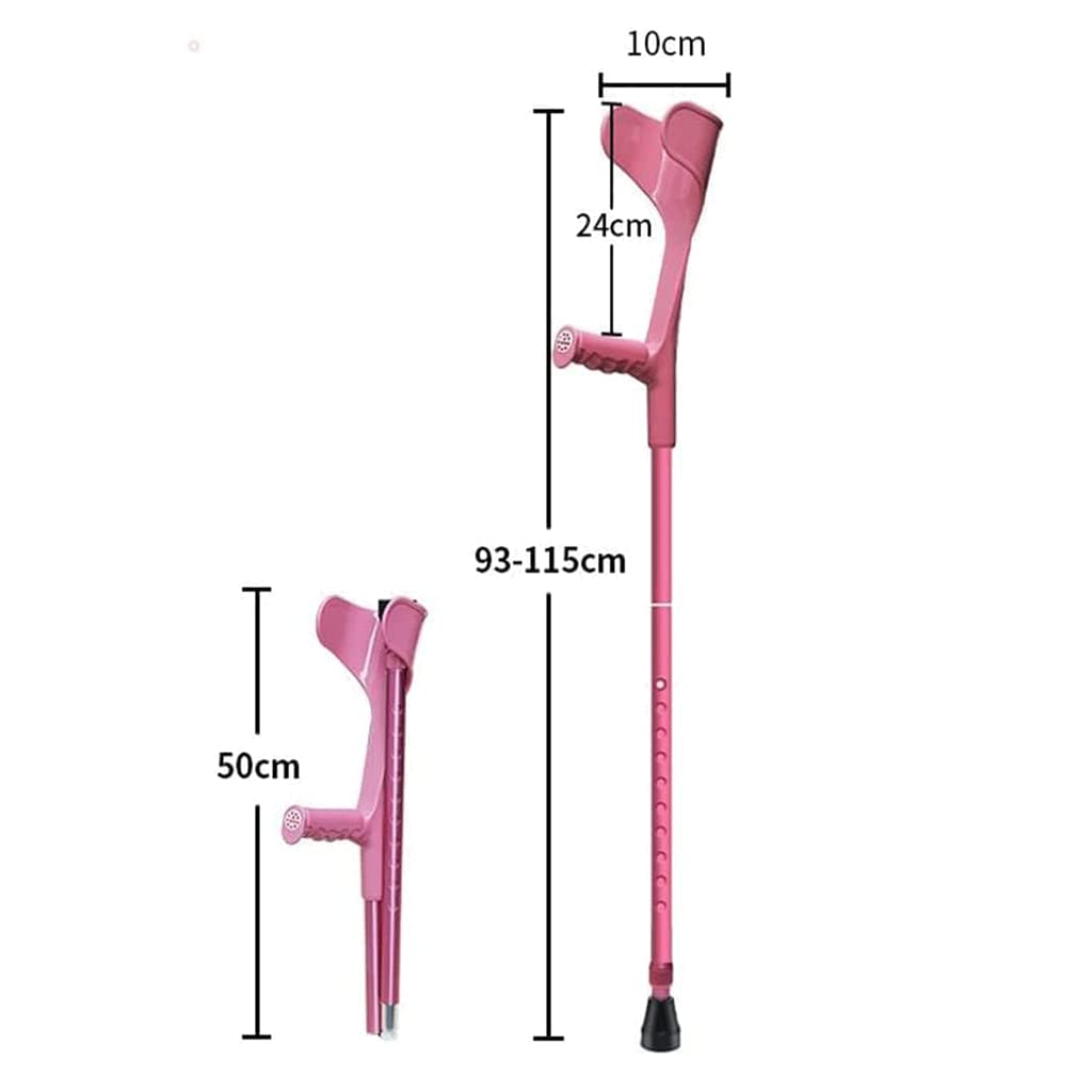 Muletas de antebrazo para adultos Bastones de aluminio plegables 10 bastones ajustables en altura para hombres y mujeres/Negro/2 piezas