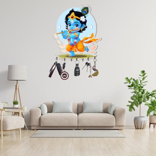 Image of Webelkart Premium Cute Krishna Key Holder for Home /Office Decor /Key Hanger for Wall Decor,Decorative Item for Home (Baby Krishna)