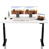 ALFA FURNISHING Quick Install Standing Desk, 55 X 28 Inches Dual Motor Electric Stand Up Desk, Adjus