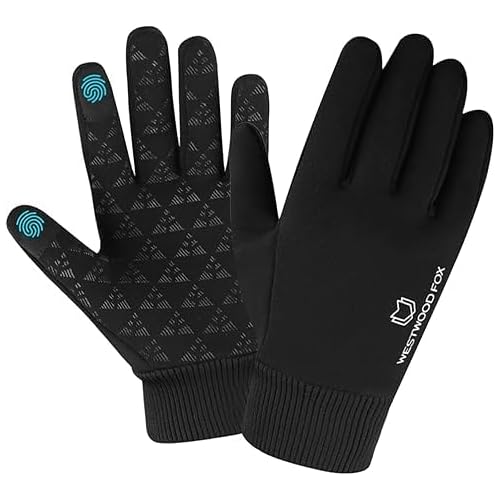 WESTWOOD FOX Winter Gloves Touchscreen Slightly Waterproof Thermal Warm Thinsulate Anti slip Running Cycling Gloves windproof Glove with elastic cuffs for Men women