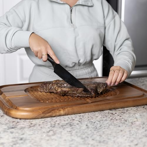Tabla de Cortar Grande para Filetear de Madera de Acacia Ironwood Gansevoort, 40,6 cm x 61,0 cm, con Ranura para Jugos y Base Antideslizante, Reversible miniatura 3