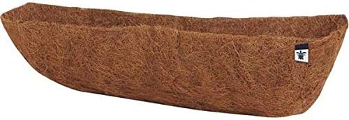 Teal Turtle 24 Inch Premium Coconut Liners for Planters for Trough Shaped Wall, Window, and Deck Mount Planters - 6 Pack
