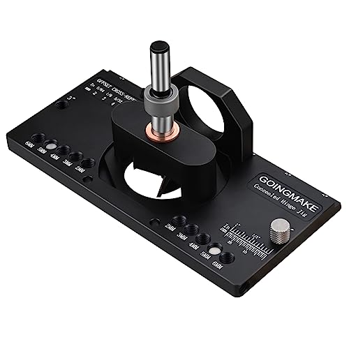 Concealed Hinge Jig All Metal with Dust Vacuum Adapter Concealed Door Hinge Jig 35mm Cabinet Hinge Jig Hinge Hole Drilling Jig for Door Cabinet Hinges Mounting Tool Woodworking Tools