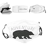 TXSDCCY Adventure Adult Reusable Face Mask,Wild Bear Zoo Animal Nature,5-Ply Breathable Safety Unisex Adults Fashion Facial Face Masks for Women Men,Grey White - S