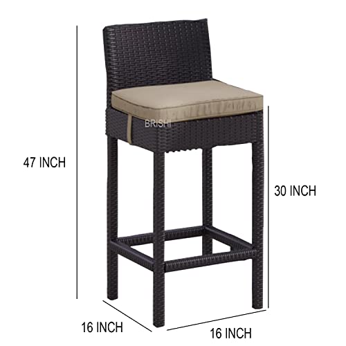 Image of BRISHI Outdoor Bar Set Garden Patio Bar Set 1+4 4 Chairs and Table Set Balcony Bar Table with Stool Set (Black)