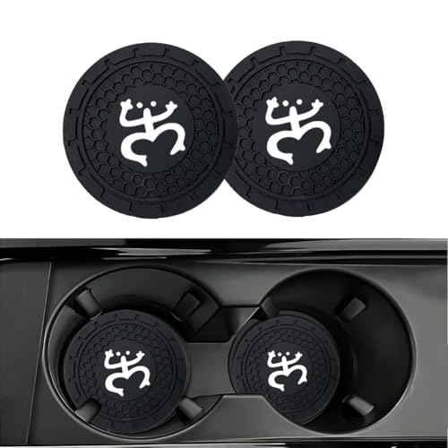 2 Pack Car Cup Holder Coasters Compatible with Coqui Frog Boricua Puerto Rico Rican, 2.75 Inch Universal Anti Slip Shockproof Embedded Drink Mat, Vehicle Interior Decor Accessories