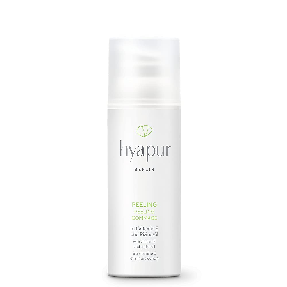 hyapur® - Peeling GREEN 50 ml – delikatny peeling z naturalnym ekologicznym olejem – do pielęgnacji przeciw starzeniu z ekologicznym wegańskim kosmetykiem z Berlina