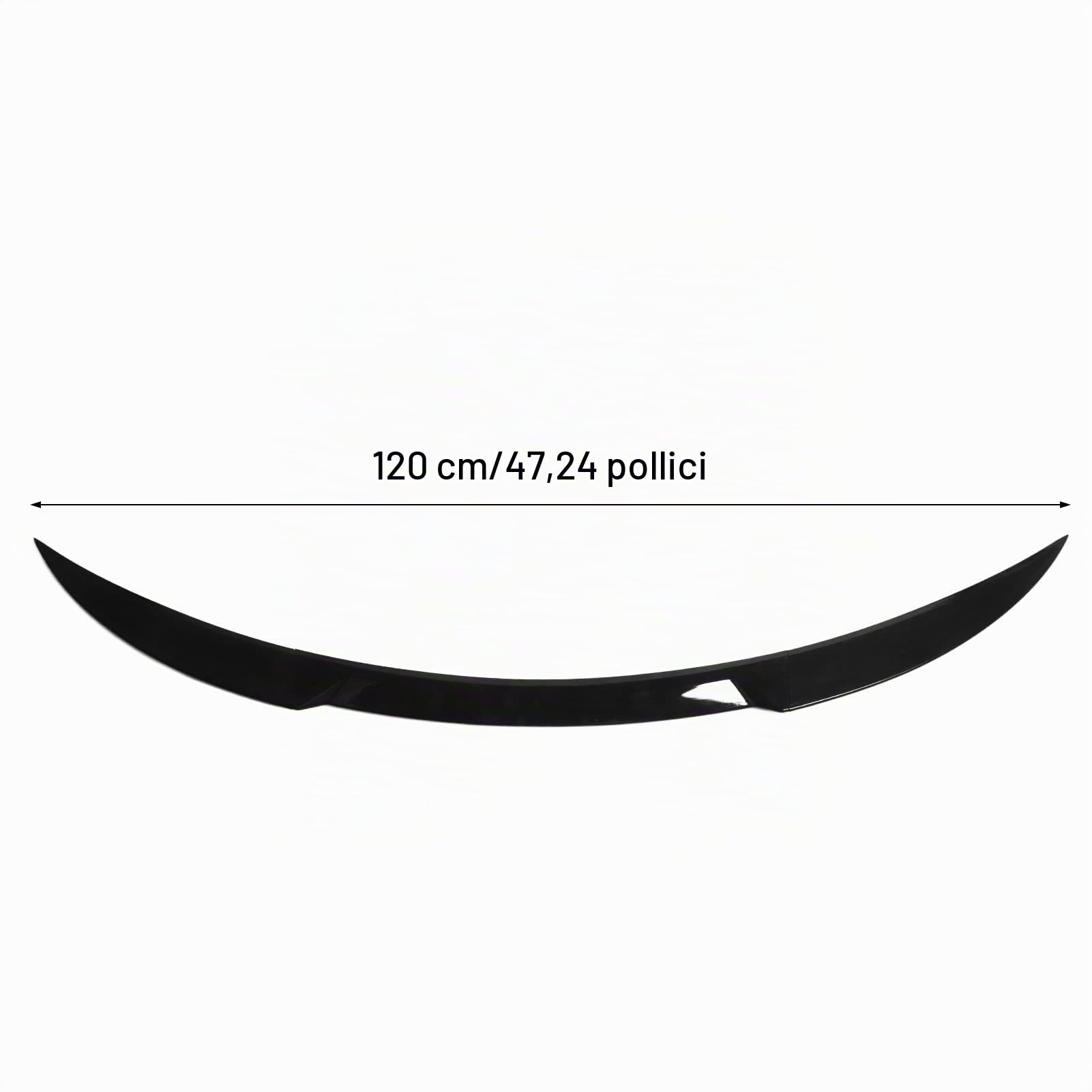 Akozon Spoiler per Baule Posteriore Universale per Auto 3 Pezzi,Alettone Nero Brillante 120 Cm A Basso Rumore Leggero Antiurto per Veicolo Tipo A (con Punti convessi) Coda Tipo B senza punti convessi