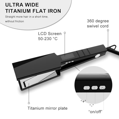 Plancha para cabello profesional ultra ancha de titanio miniatura 2